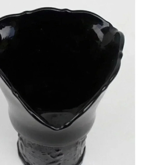 Vintage LE Smith Black Amethyst Dancing Nymphs Tri-Corner Vase Depression Glass - Picture 4 of 4